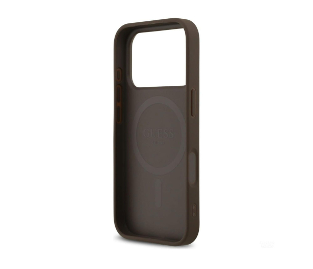 Guess Leather 4G Triangle Strass MagSafe do iPhone 17 Pro brązowy - 1365559 - zdjęcie 3